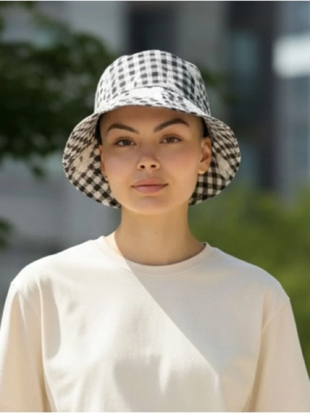 Kate Spade Black & White Gingham Bucket Hat NWT